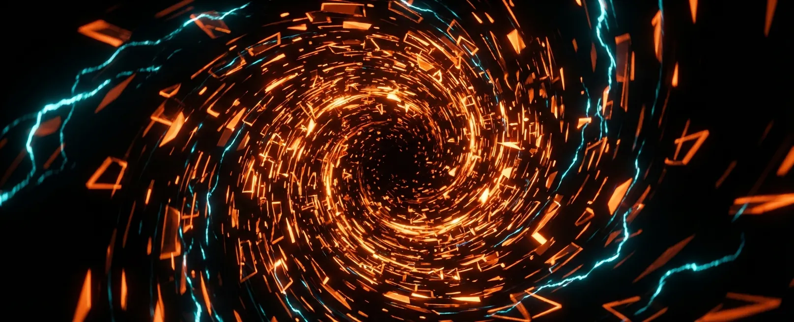 Абстрактный вихрь из пикселей и данных