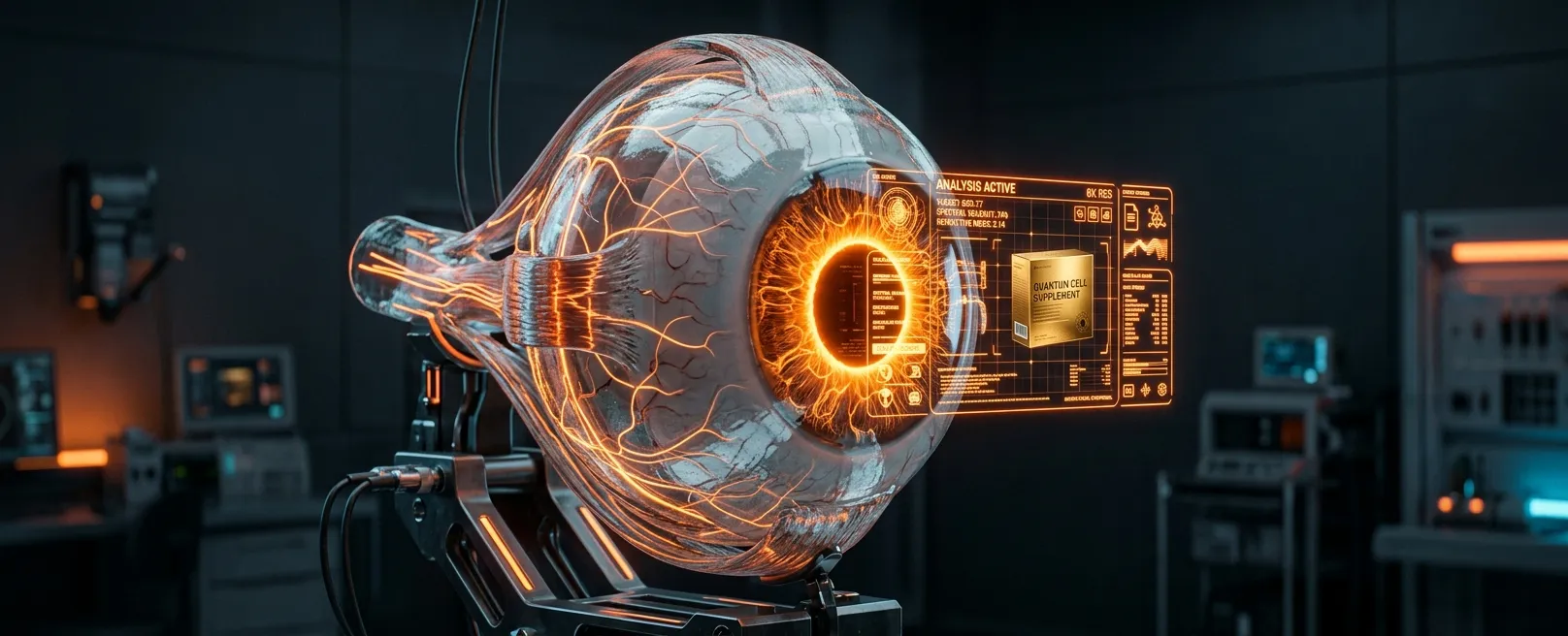 Стеклянная анатомическая модель человеческого глаза с интерфейсом анализатора