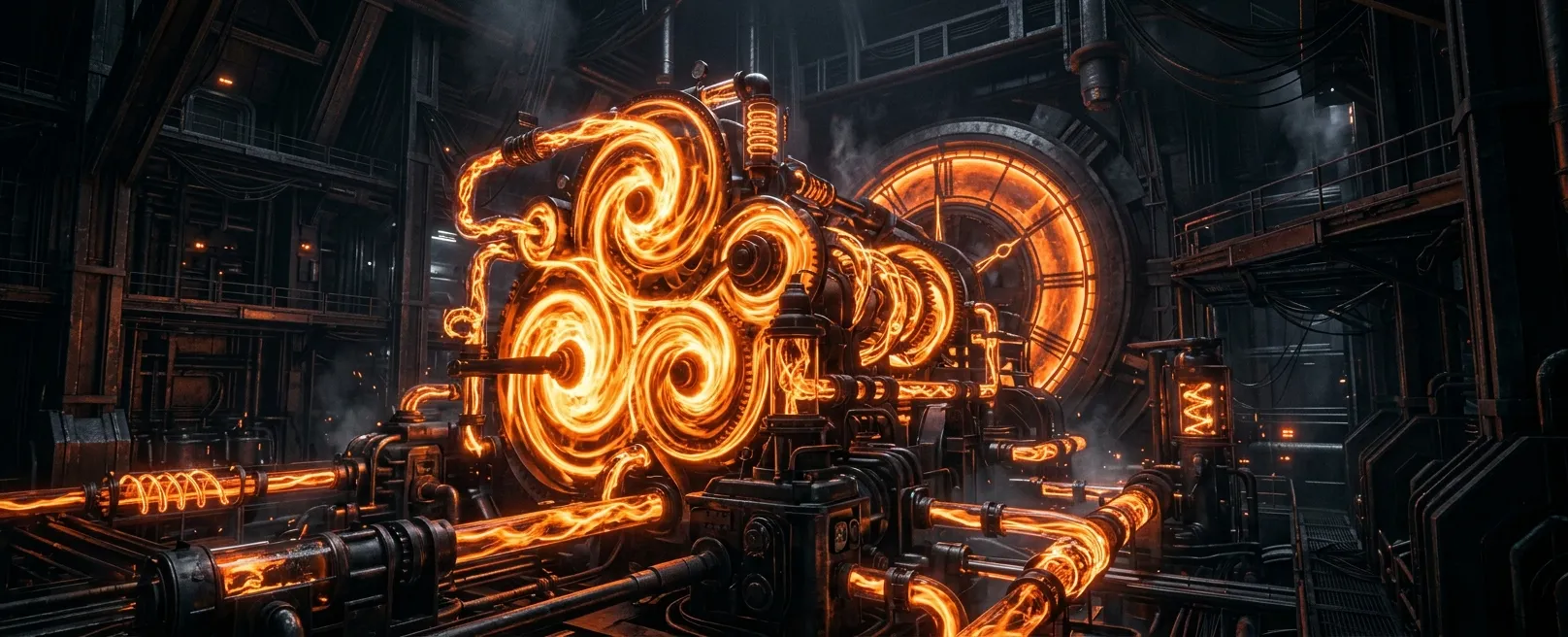 Механические часы, где вместо шестеренок вращаются потоки энергии