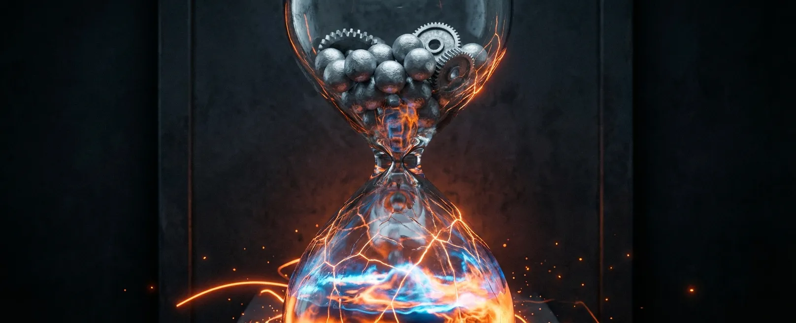 Песочные часы с жидким золотом и свинцом