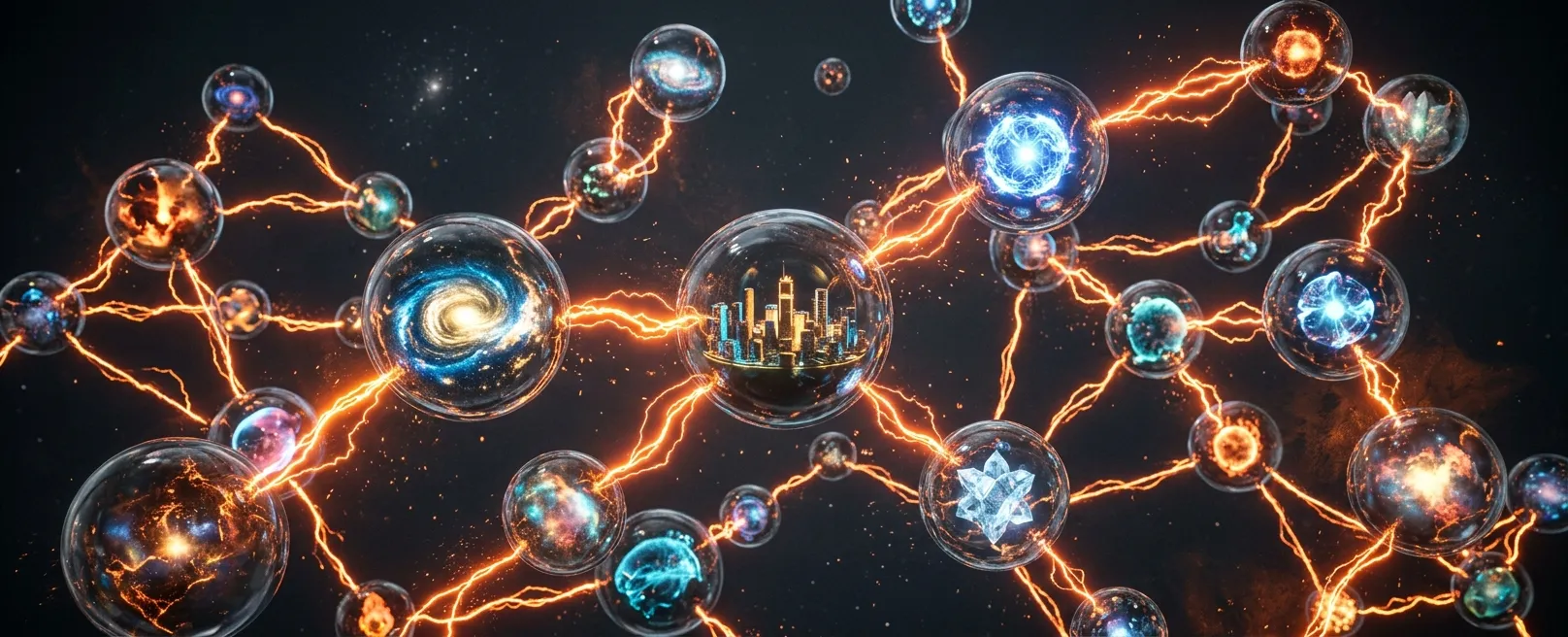 Прозрачные сферы, соединенные электрическими разрядами