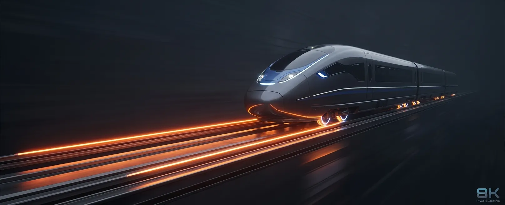 Самовыстраивающиеся рельсы перед скоростным поездом