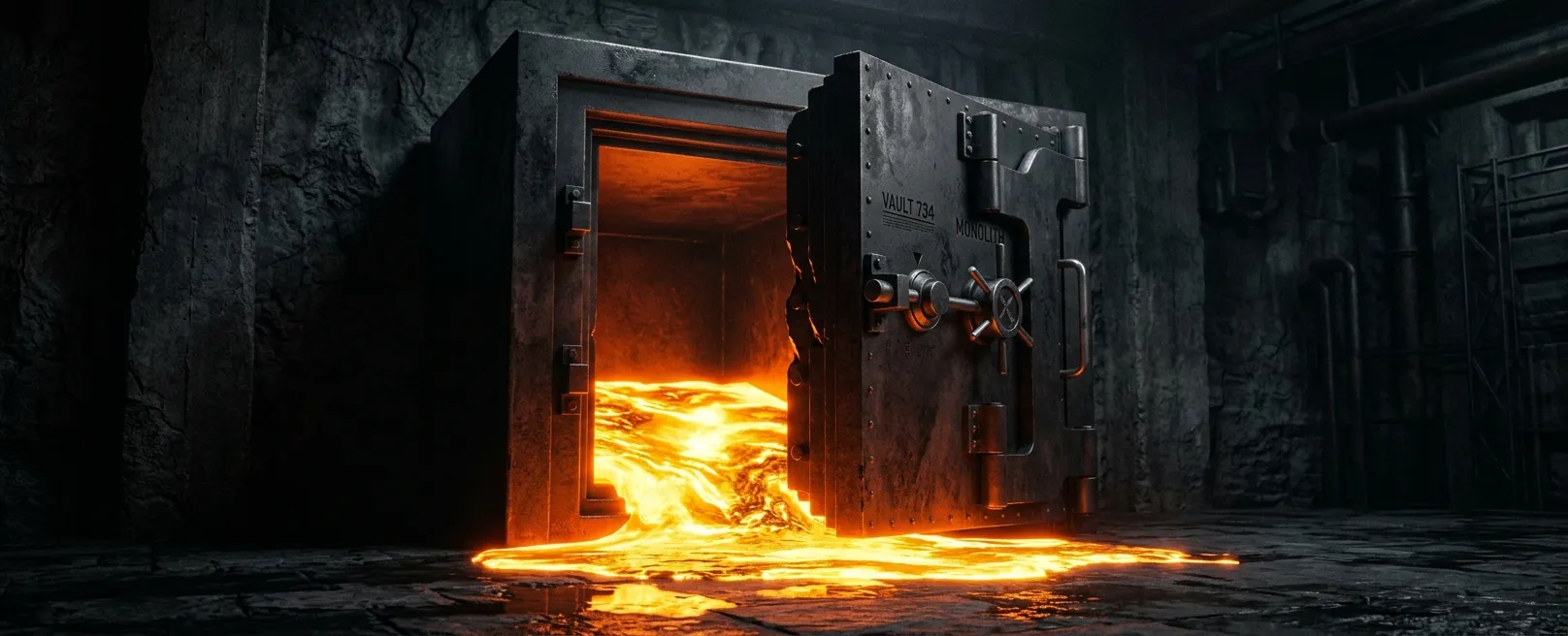 Расплавленное золото в сейфе